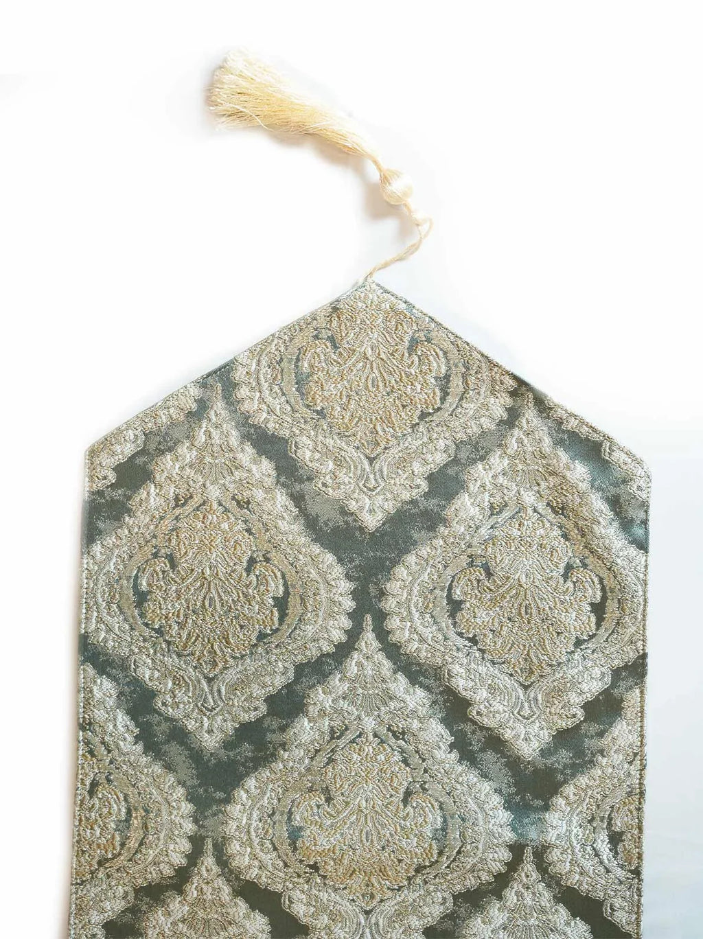 Misty Grey Damask Table Runner Set