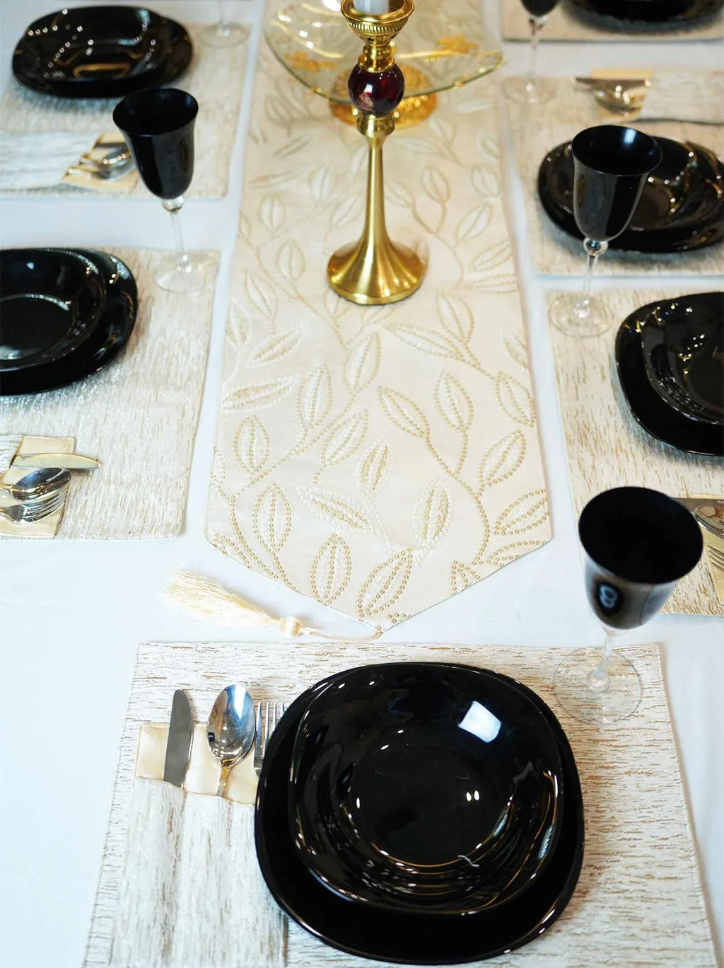 Luxury Thick Lined Damask Table Runner