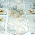 White Grey Damask Table Runner Set