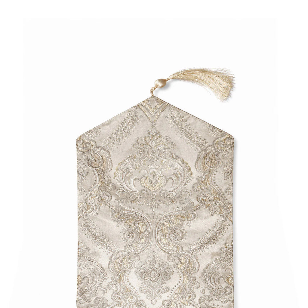 Ivory Damask Table Runner Set
