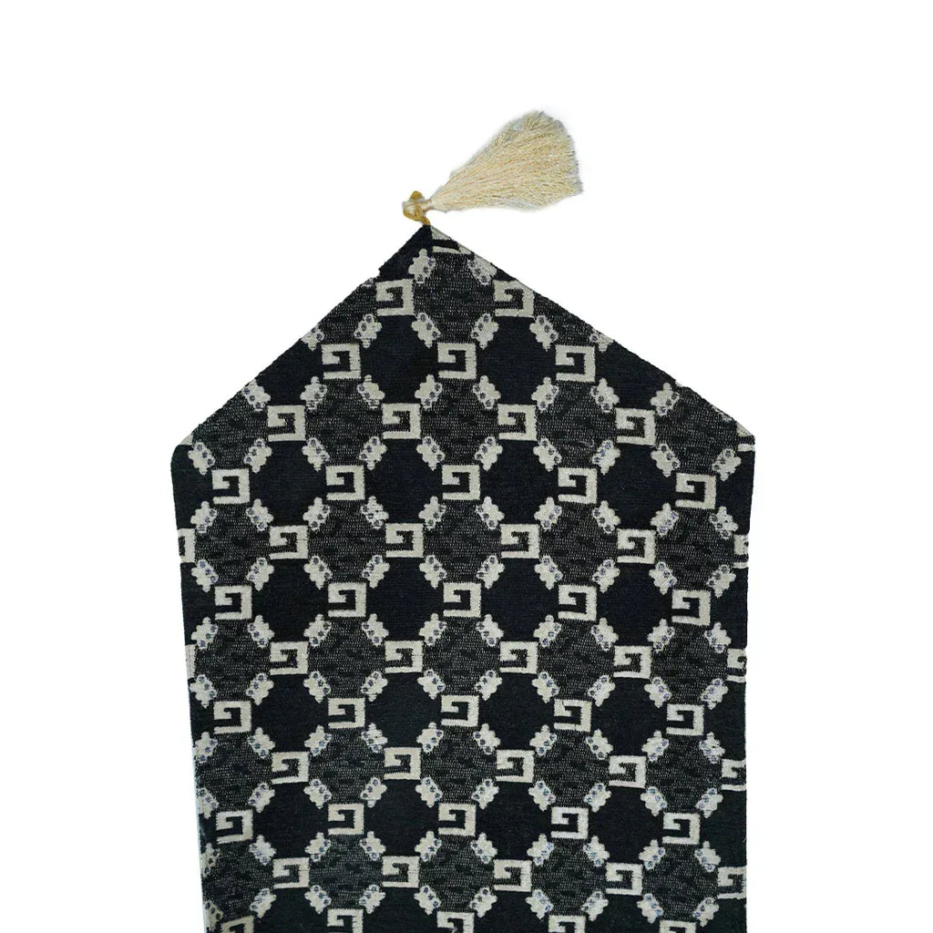 Black Velvet Table Runner Set