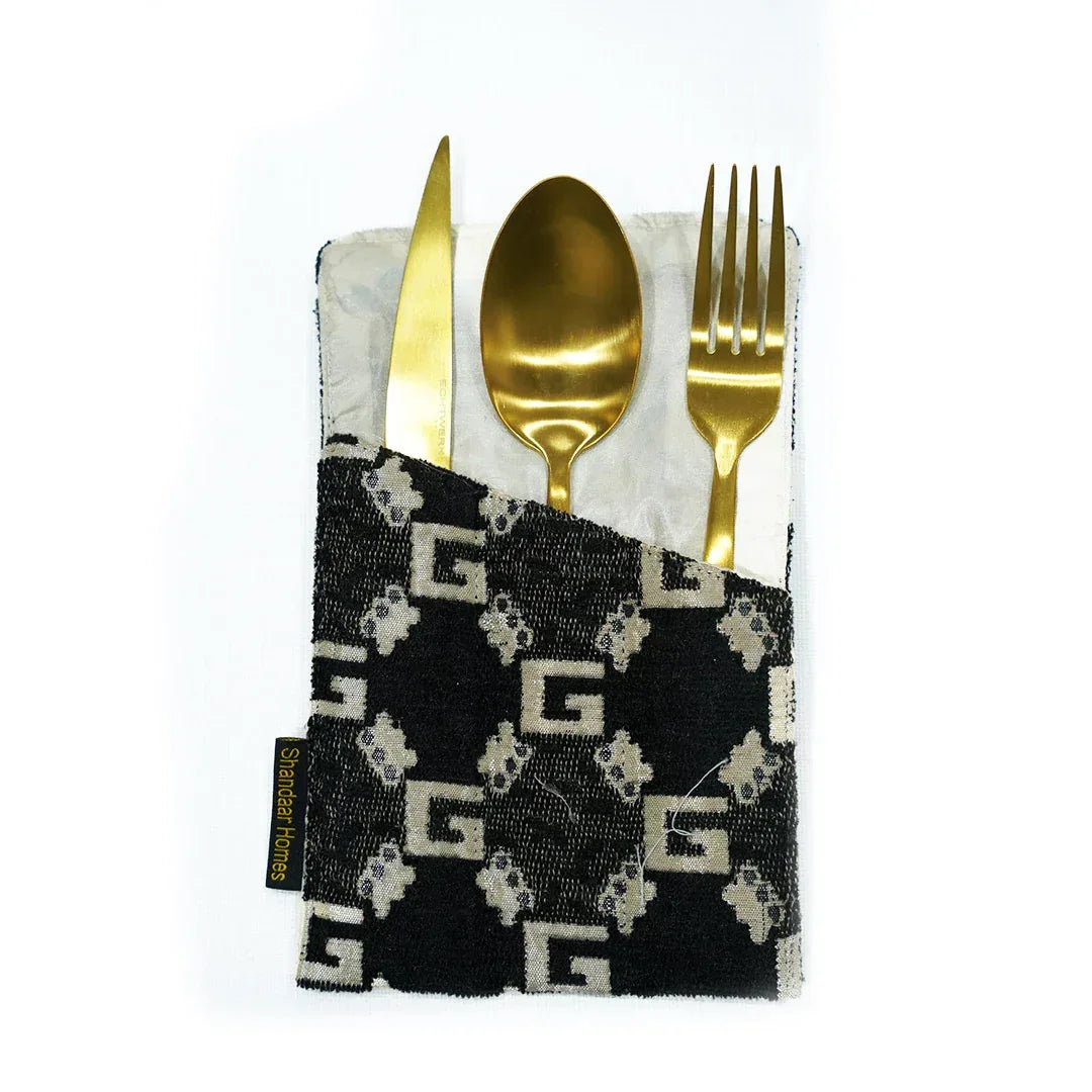 Black Velvet Table Runner Set