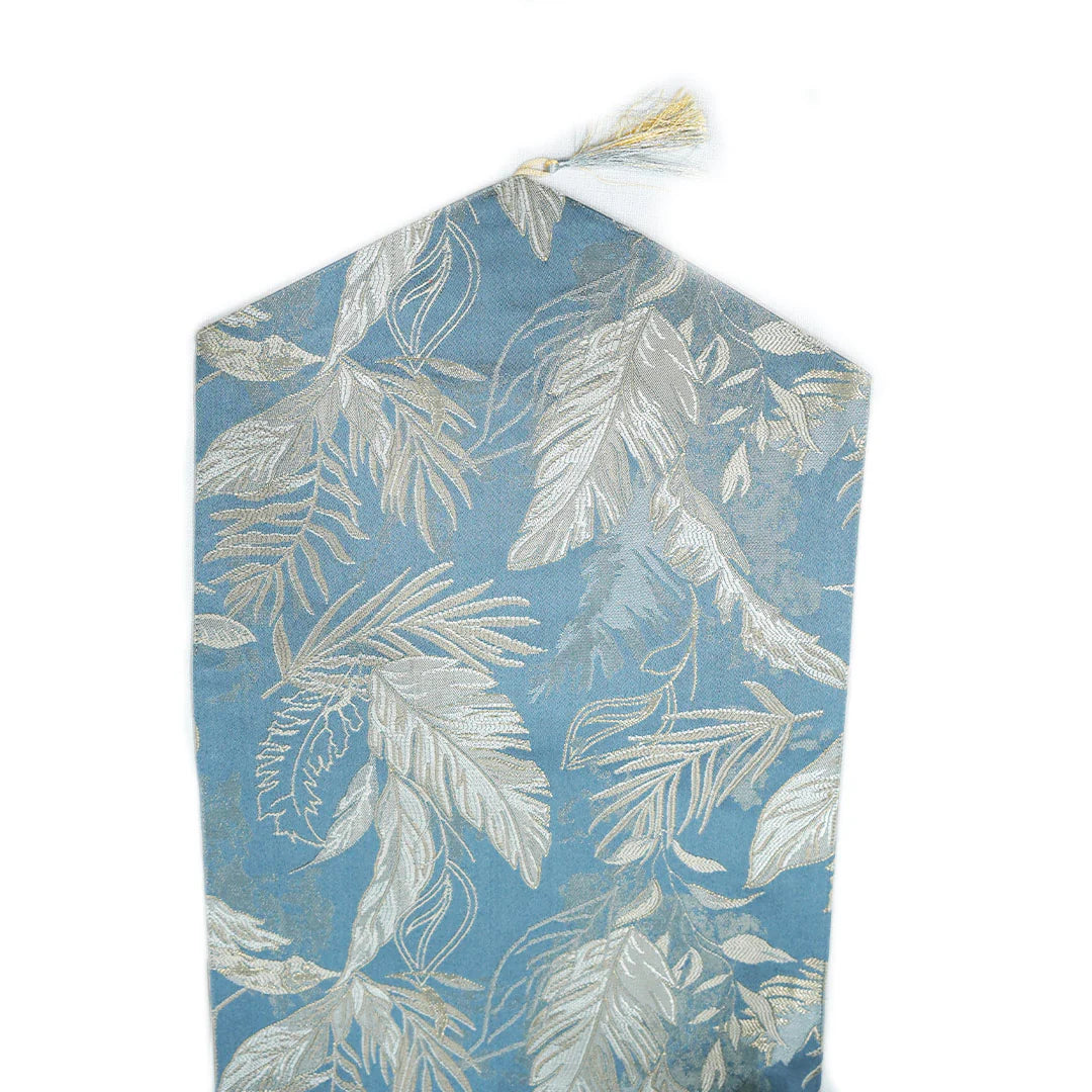 Silver Grey Damask Table Runner Set