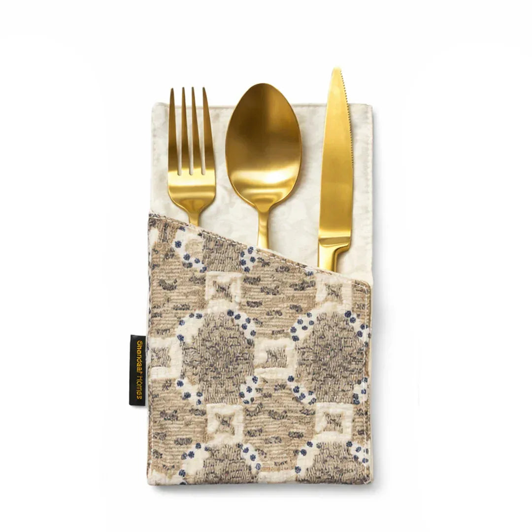 Gold Brown Velvet Table Runner Set