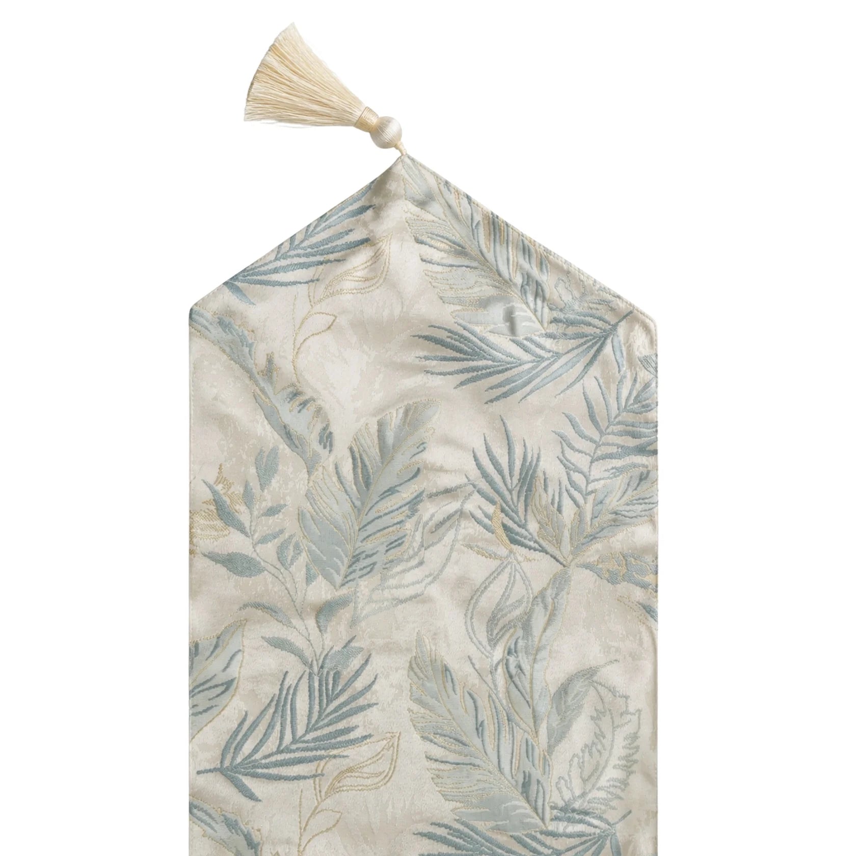 White Grey Damask Table Runner Set