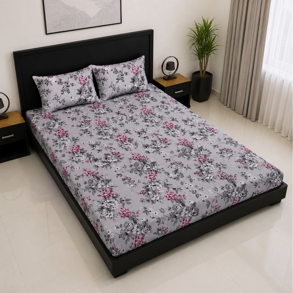 Blush Blossom Flat Bedsheet
