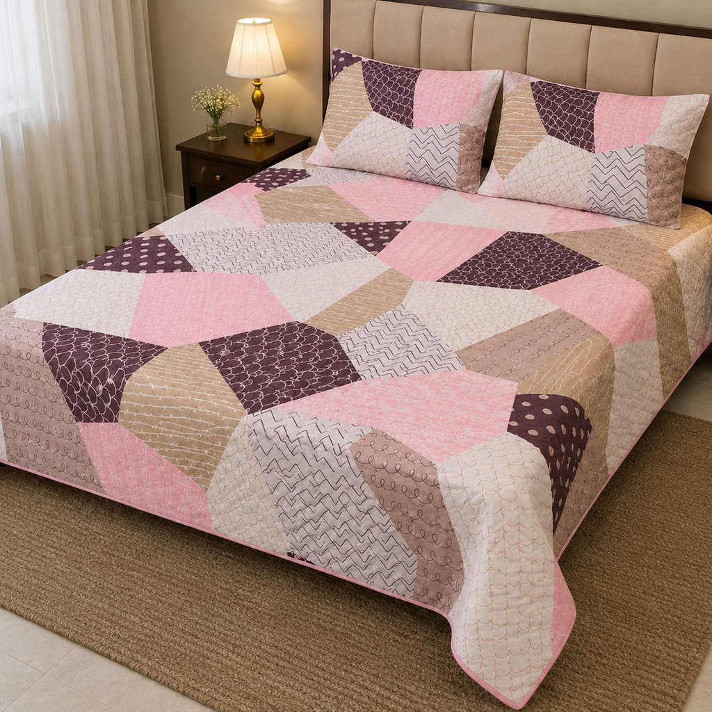 Blush Mosaic Flat Bedsheet