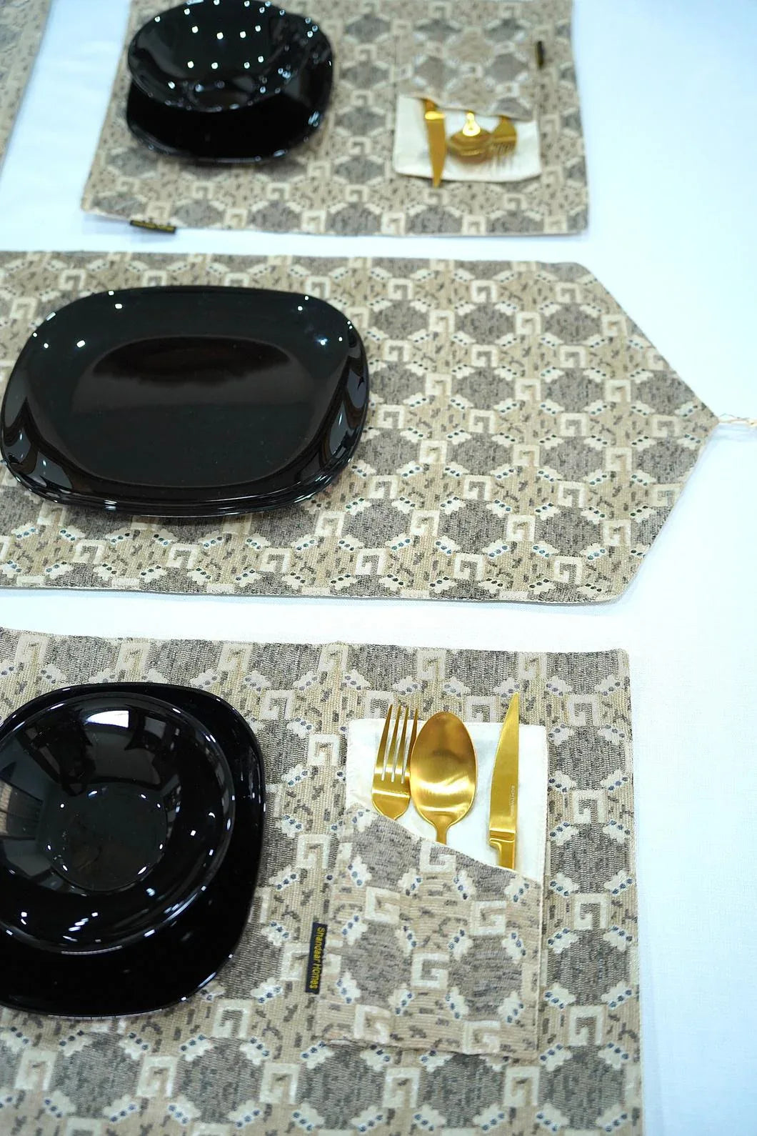 Gold Brown Velvet Table Runner