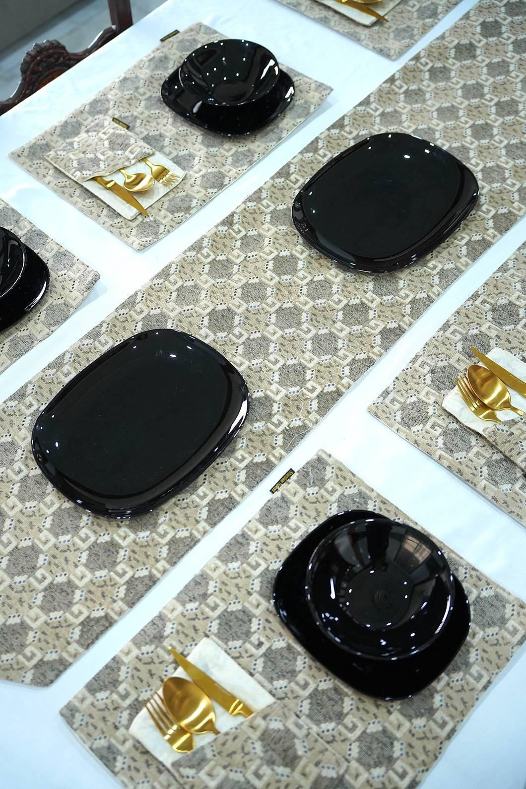 Gold Brown Velvet Table Runner