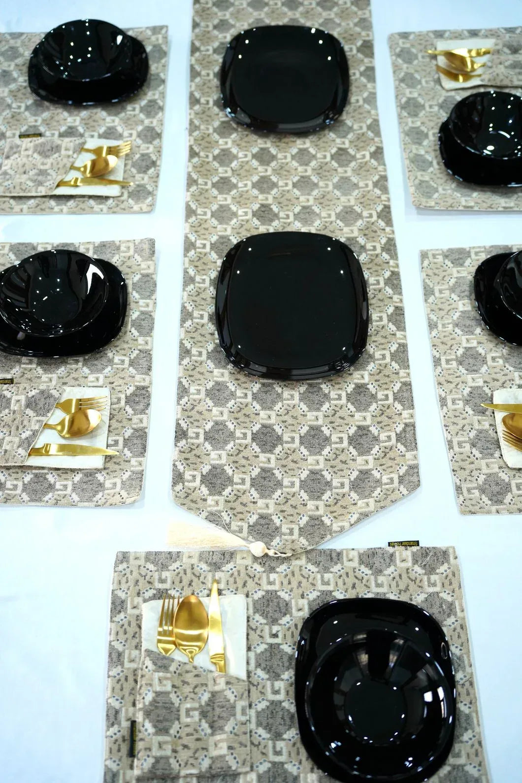 Gold Brown Velvet Table Runner
