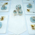 Baroque White Table Runner Set