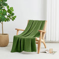 Single Cotton Waffle Blanket - Green