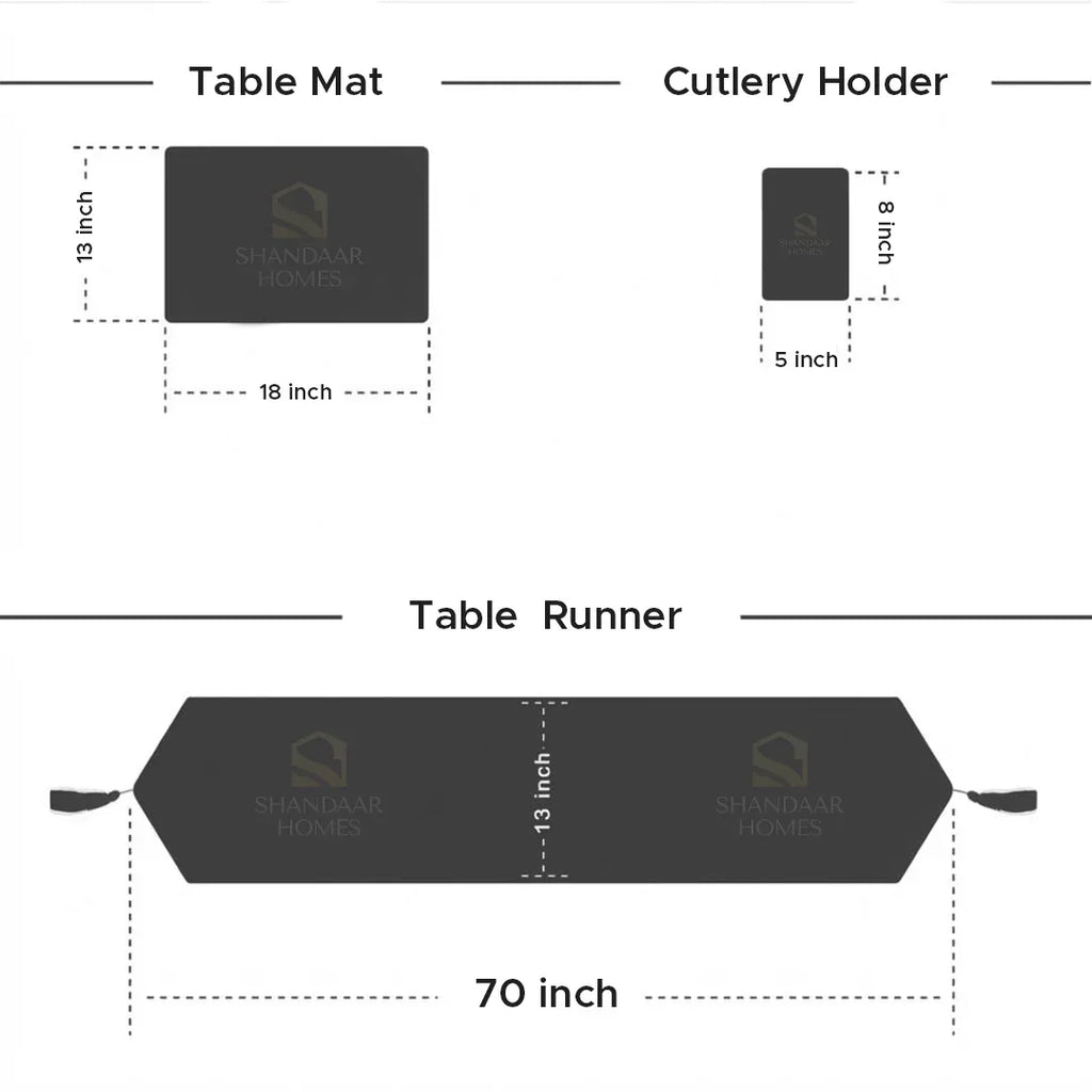 River Stone Damask Table Runner Set