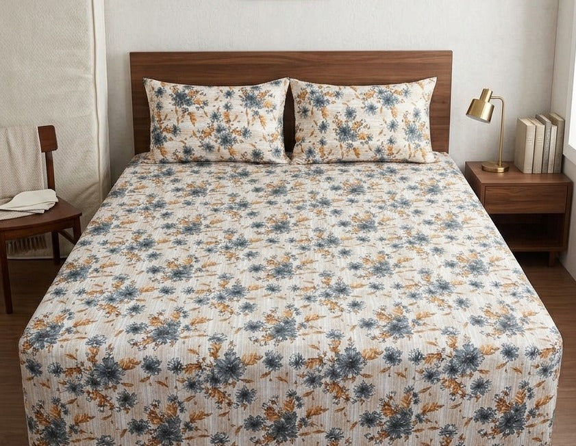 Blue Meadow Flat Bedsheet