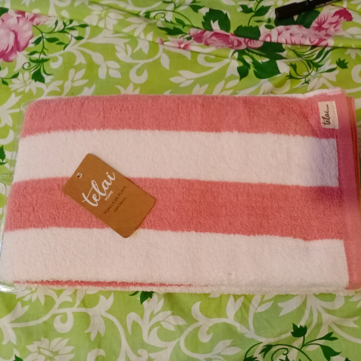 Allbath sheet king size towel pink and white