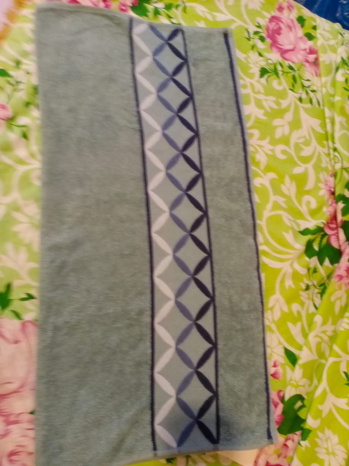 Bath Towel Mint Lattice