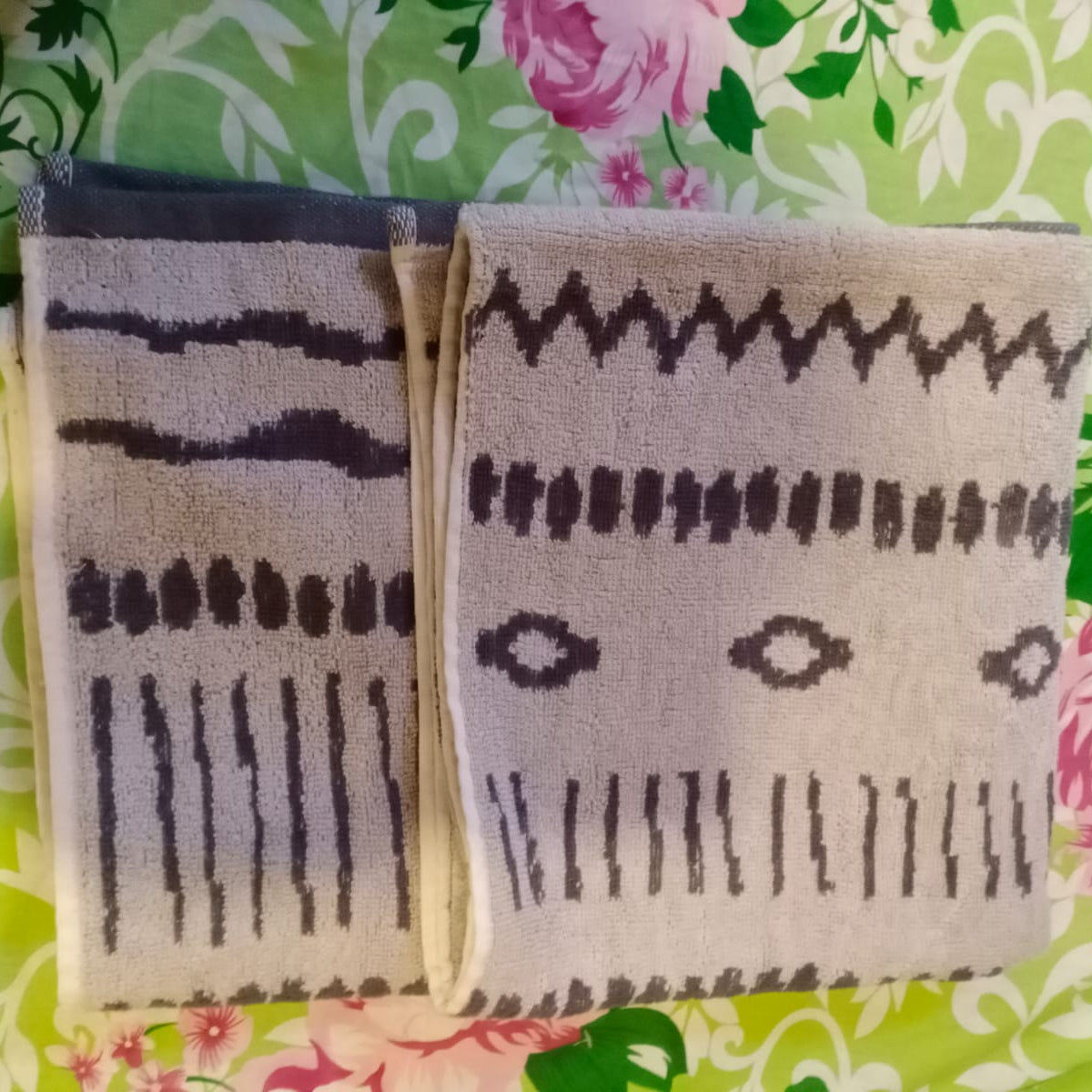 Hand Towel Brown and Cream Pattern