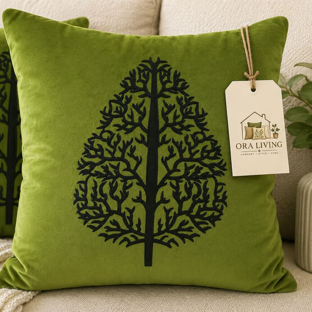 Decorative cushion with covers green forest