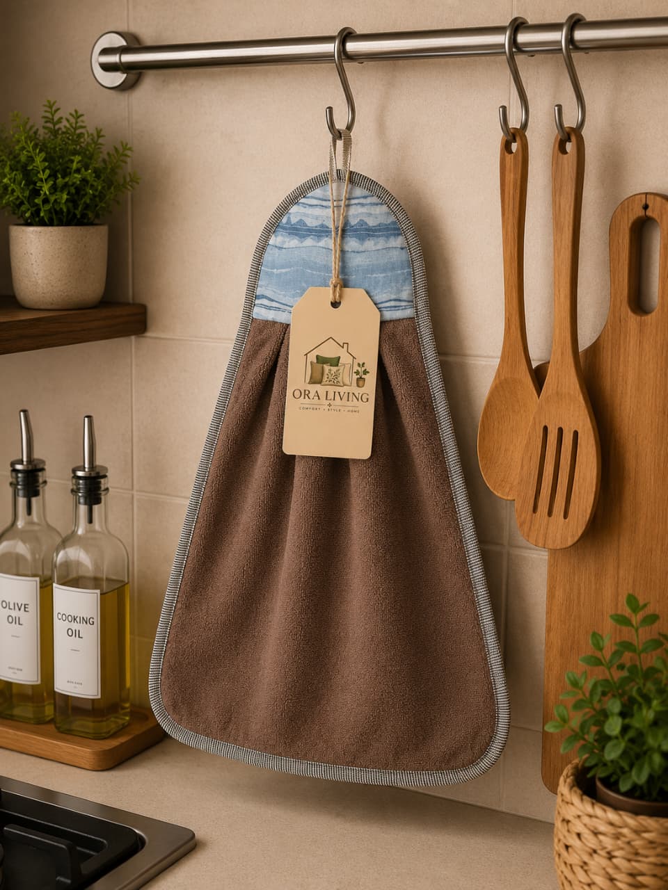 Kitchen hanging towel trianlge shape random color