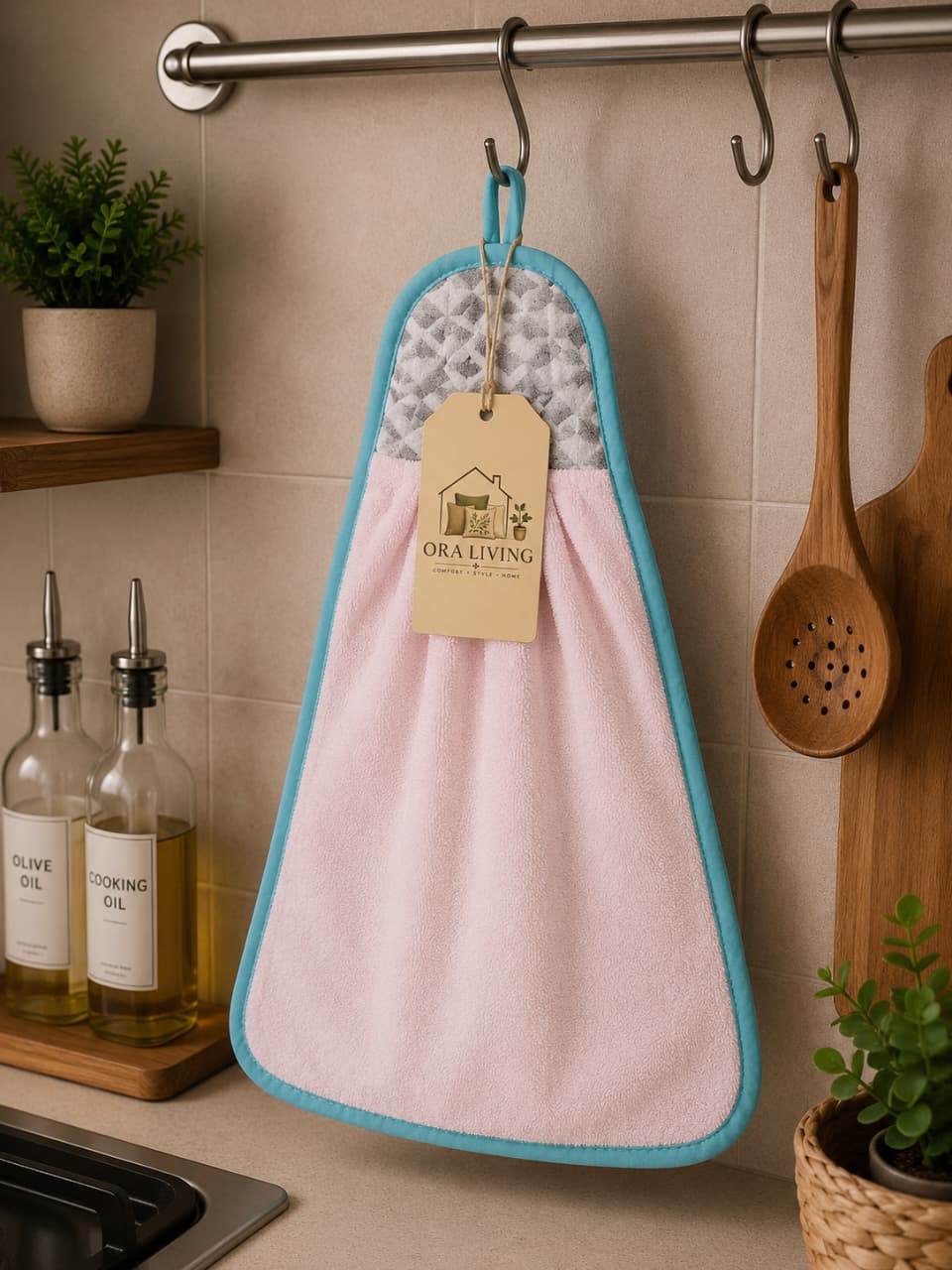 Kitchen hanging towel trianlge shape random color