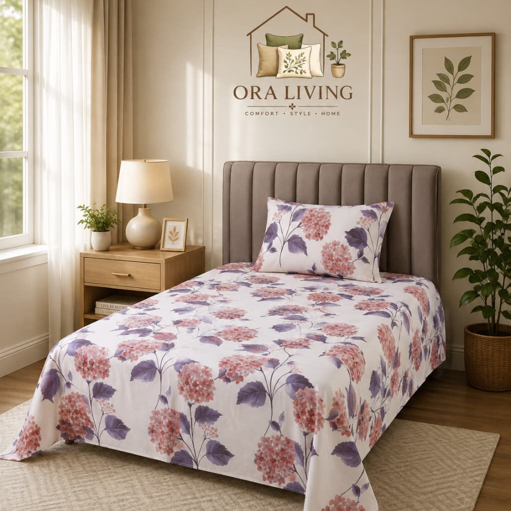 Single Bedsheet White Design