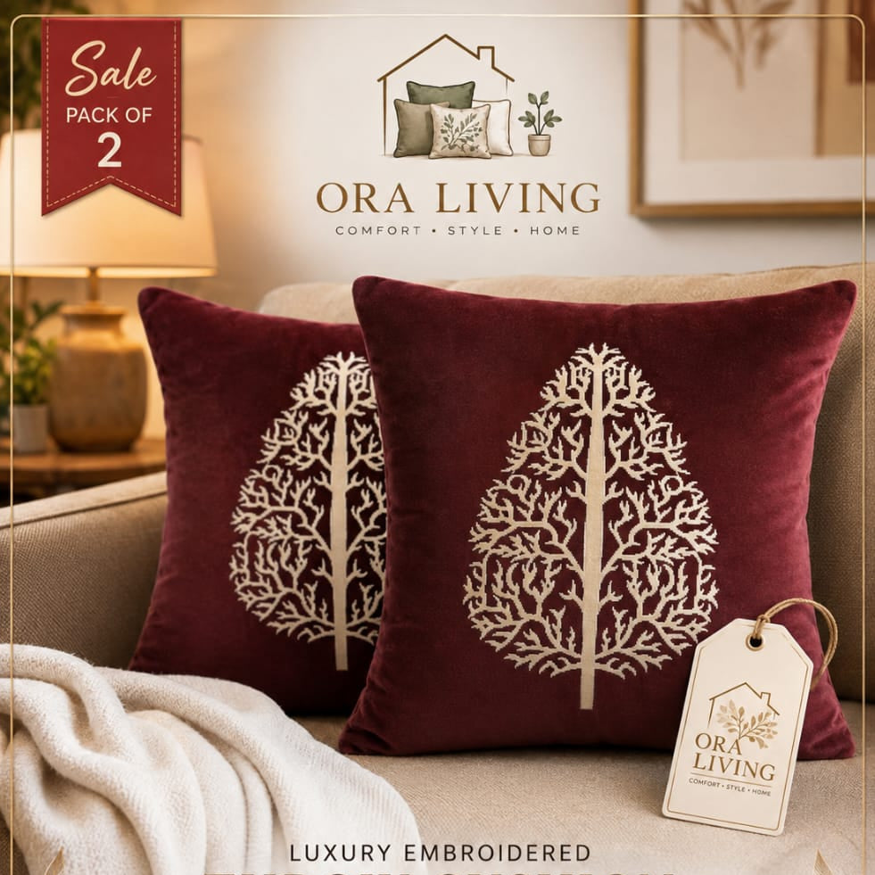 Decorative cushion with covers red color