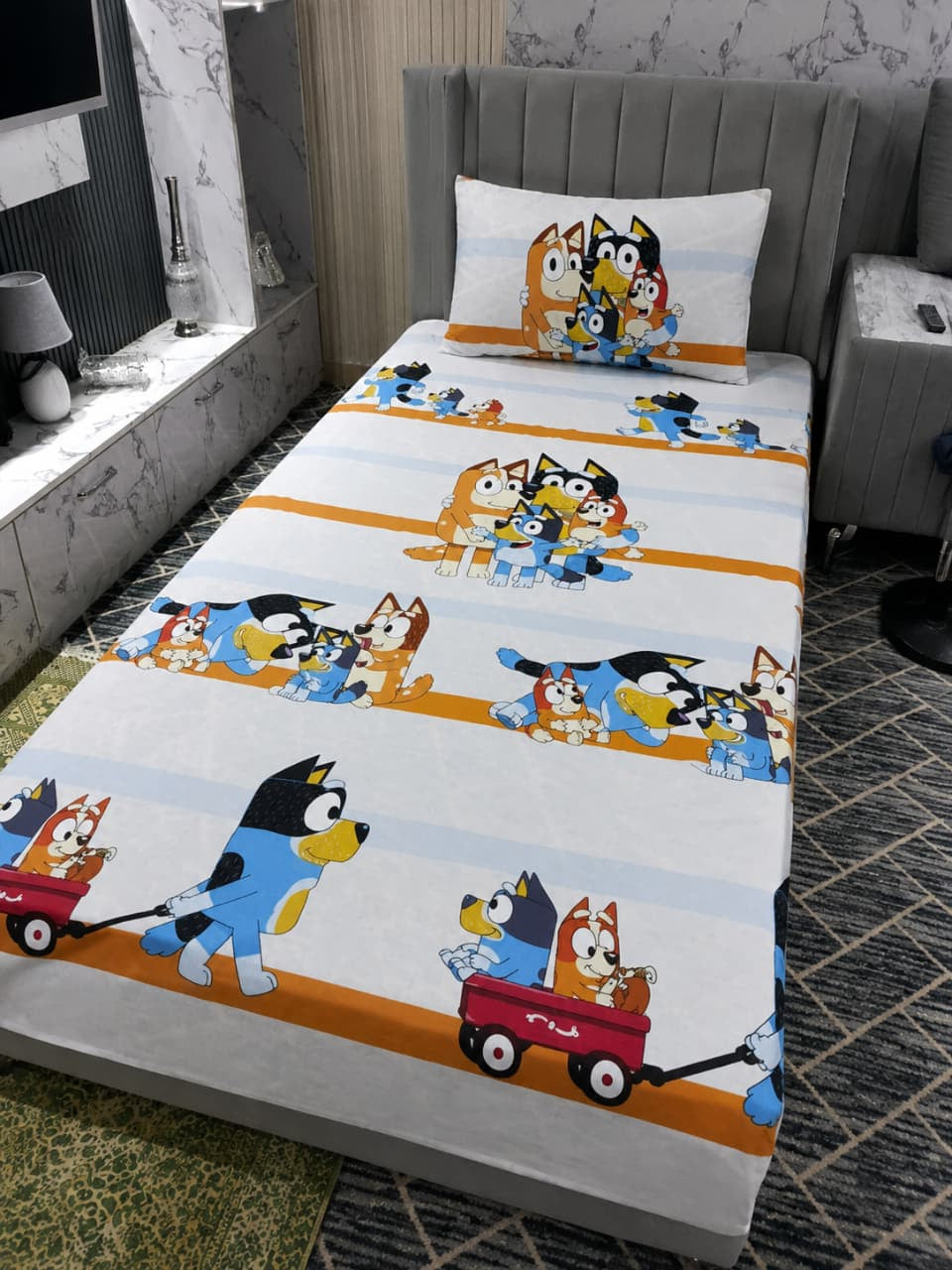Single Bedsheet Cartoon Design
