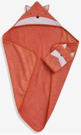 Bath towel baby orange fox design