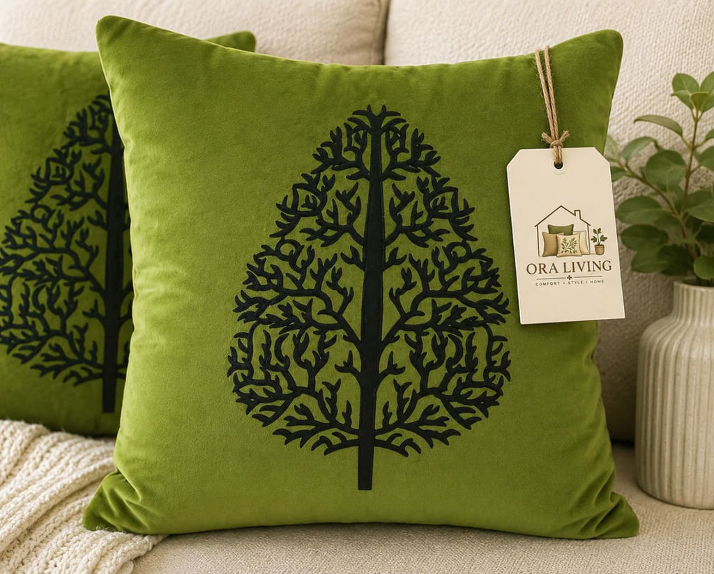 Decorative cushion with covers green forest