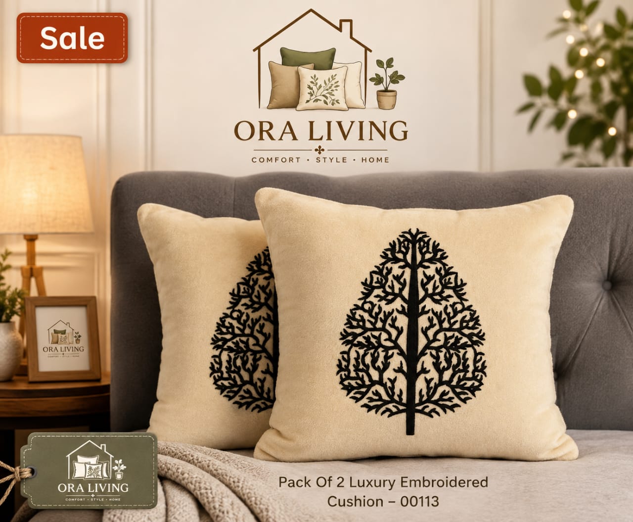 Decorative cushion with covers desert design