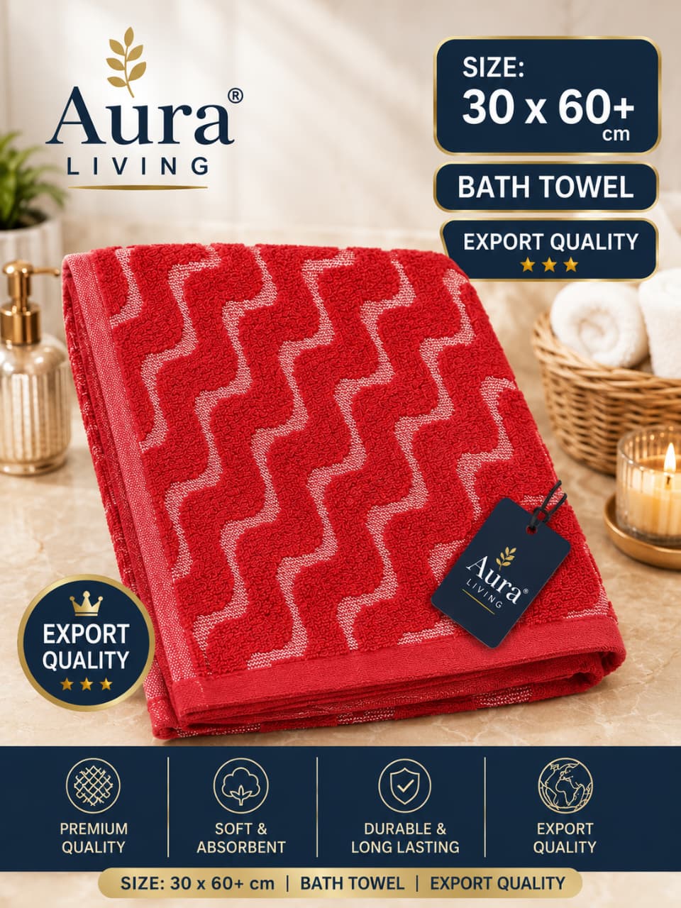 Bath towel Red